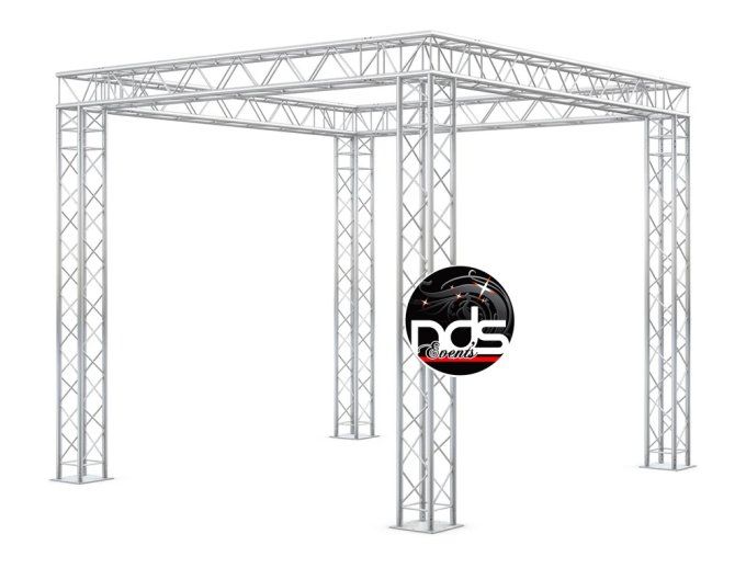 Structure scénique aluminium - Carré 4 pieds sur embase